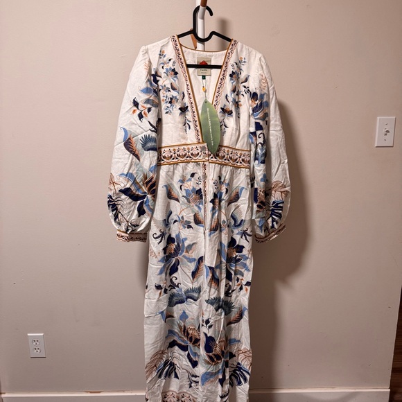 Farm rio Mystic blue lotus dreamscape off-white maxi dress - Picture 2 of 4